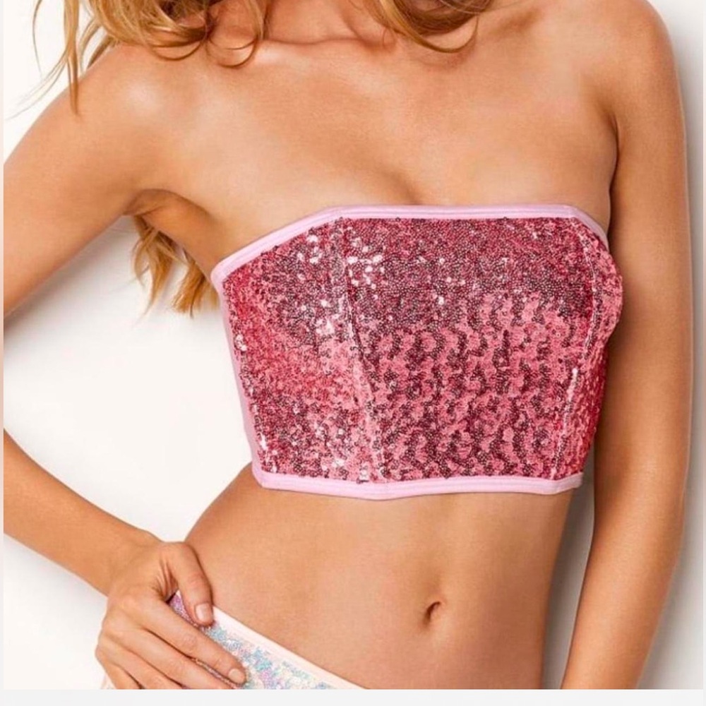 Victoria's Secret Pink Sequin Bralette Size Medium